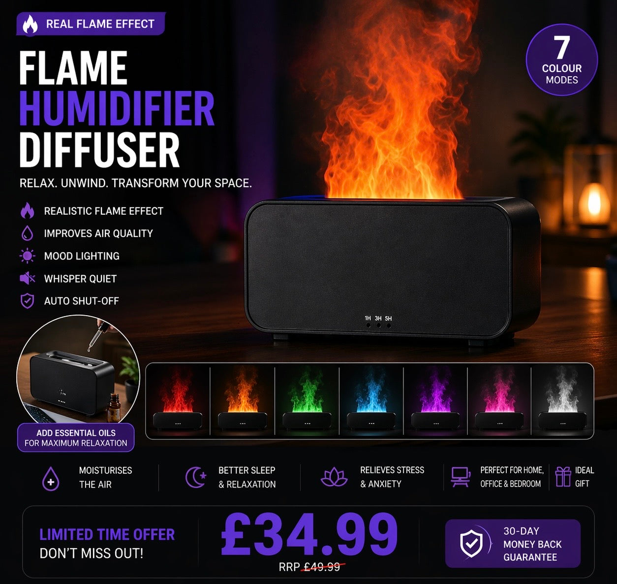 Flame Humidifier Diffuser